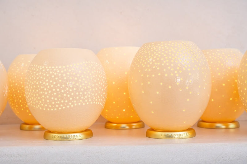 The Big Milkyway Ostrich Egg Tealight Holder from Leo & Stripes