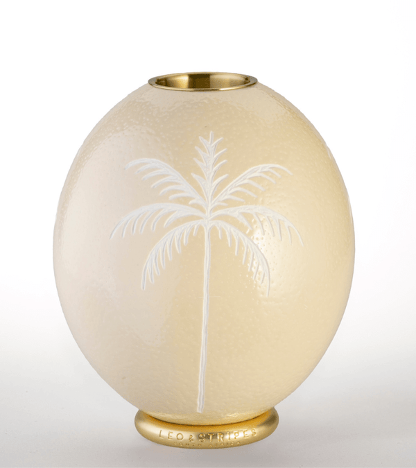 Leo & Stripes Ostrich Egg Candle Holder