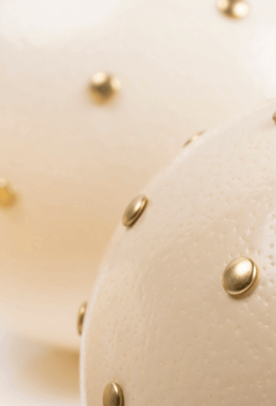 The Golden Embellished Ostrich Egg Ornament from Leo & Stripes