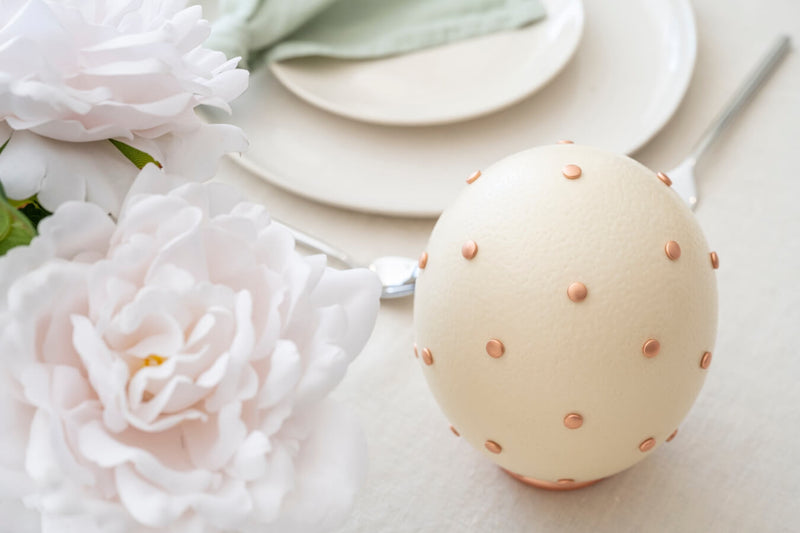 The Copper Ostrich Egg Ornament from Leo & Stripes