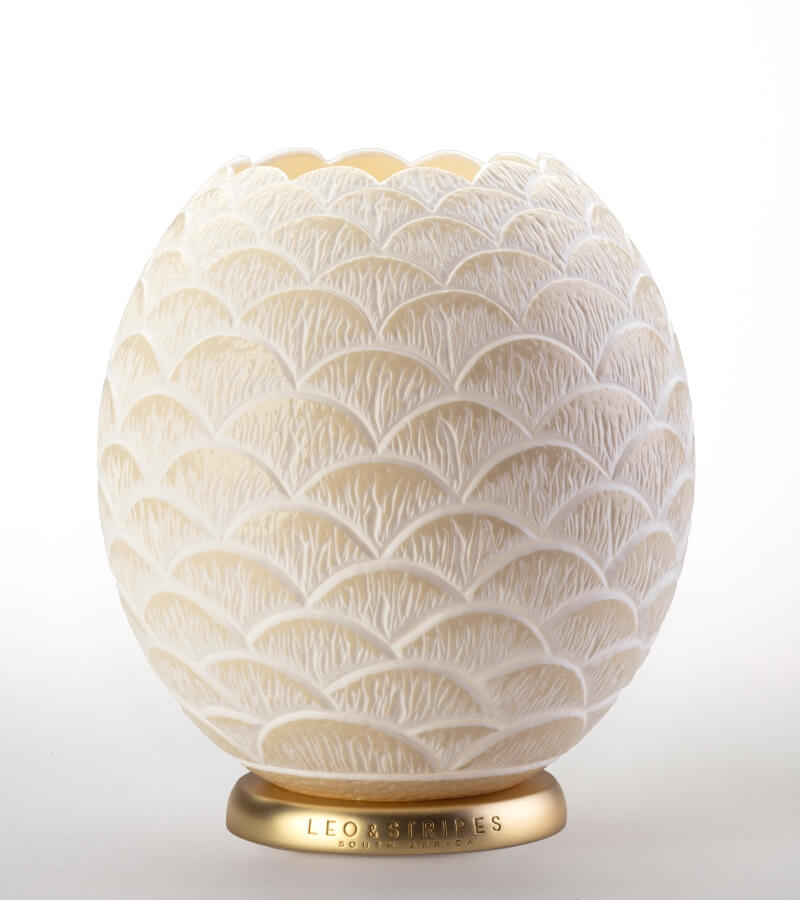 The Flower Ostrich Egg Tealight Holder from Leo & Stripes