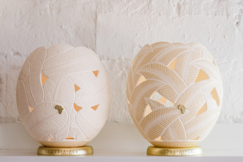 The Leaves Ostrich Egg Tealight Holder from Leo & Stripes