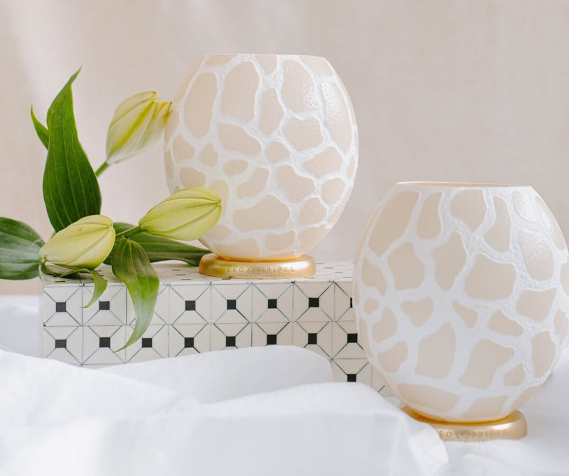 The Bold Giraffe Ostrich Egg Tealight Holder from Leo & Stripes