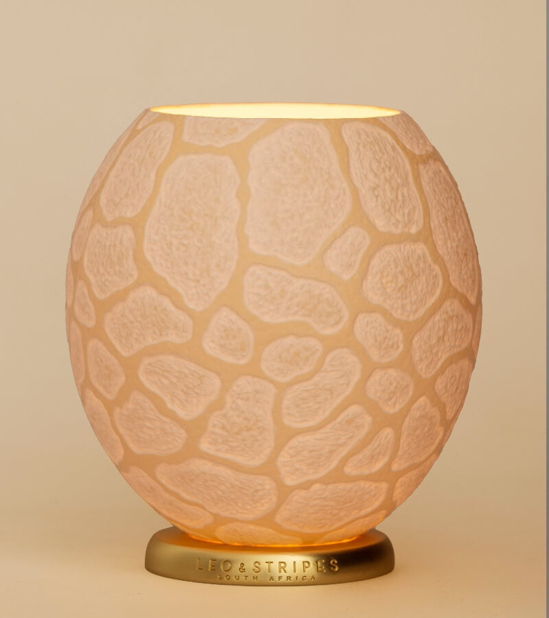 The Fine Giraffe Ostrich Egg Tealight Holder from Leo & Stripes