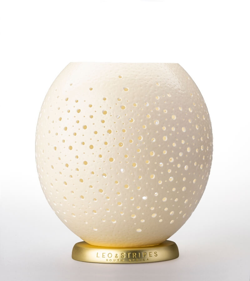 The Big Galaxy  Ostrich Egg Tealight Holder from Leo & Stripes