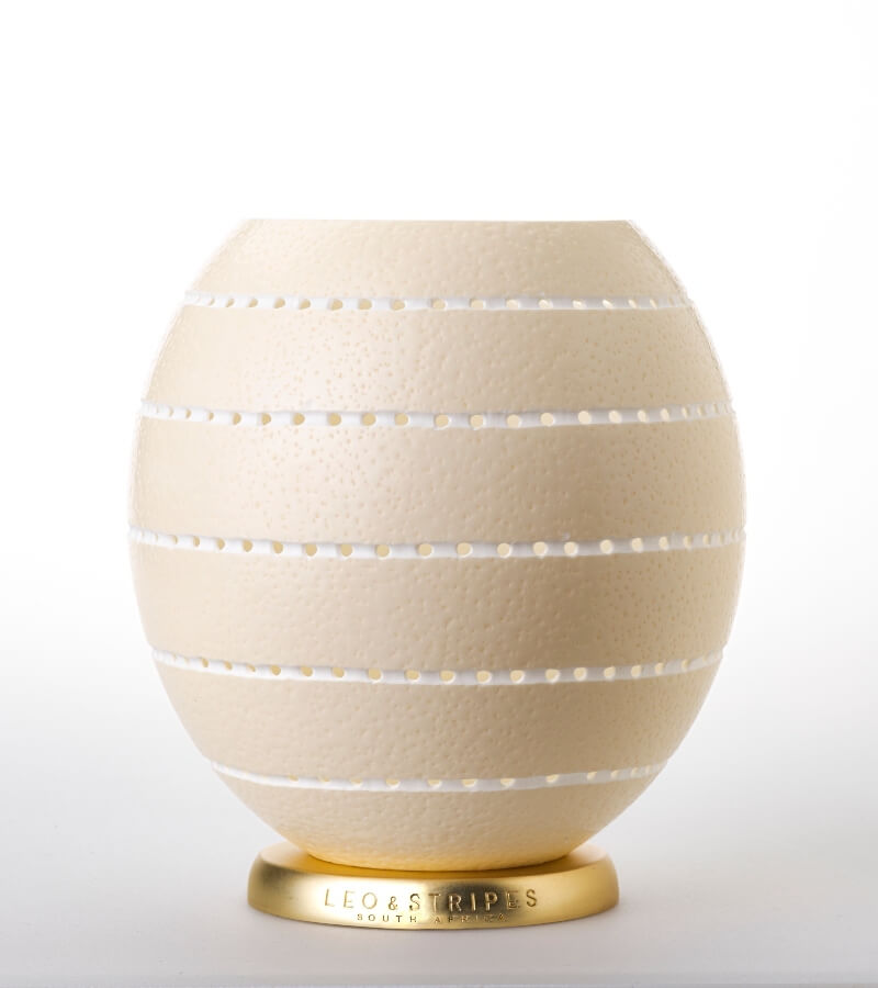 The Horizon  Ostrich Egg Tealight Holder from Leo & Stripes