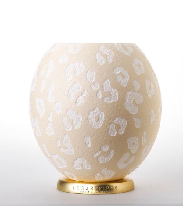 The Leopard Ostrich Egg Tealight Holder from Leo & Stripes