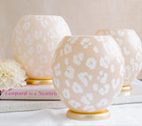 The Leopard Ostrich Egg Tealight Holder from Leo & Stripes