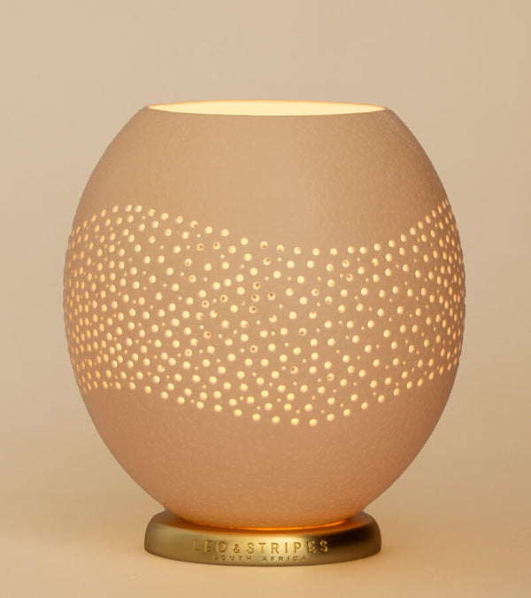 The Big Milkyway Ostrich Egg Tealight Holder from Leo & Stripes