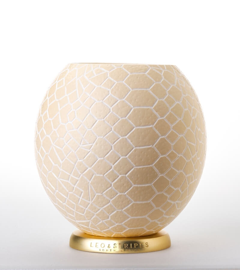 The Snake Ostrich Egg Tealight Holder from Leo & Stripes